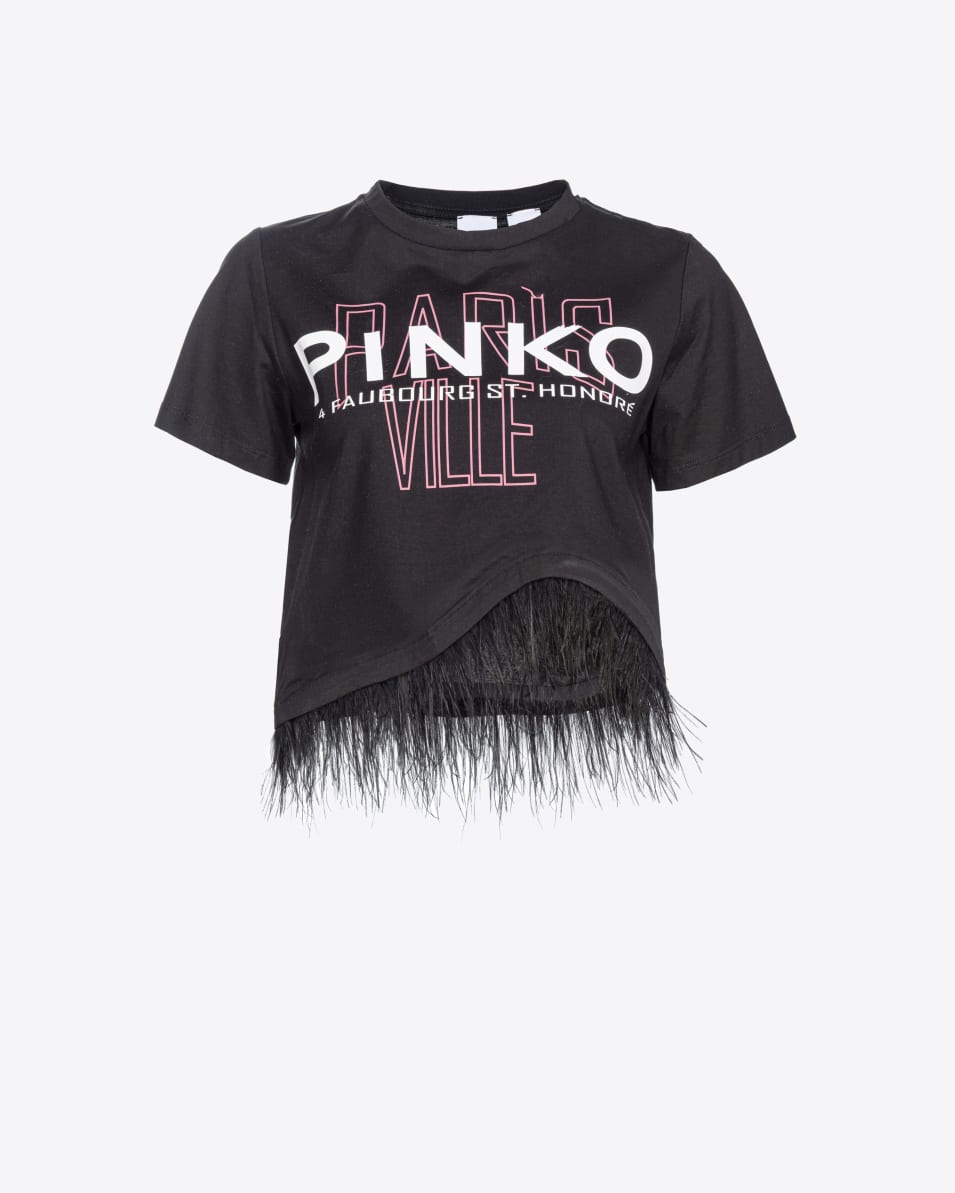Pinko T-Shirt PINKO Cities mit Federn