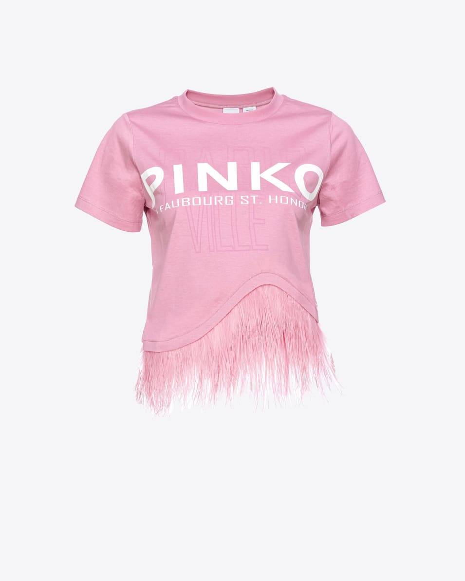 Pinko T-Shirt PINKO Cities mit Federn