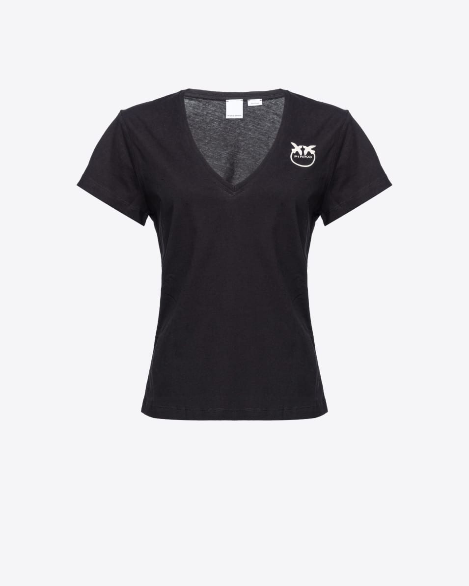 Pinko T-Shirt V-Ausschnitt mit Logo