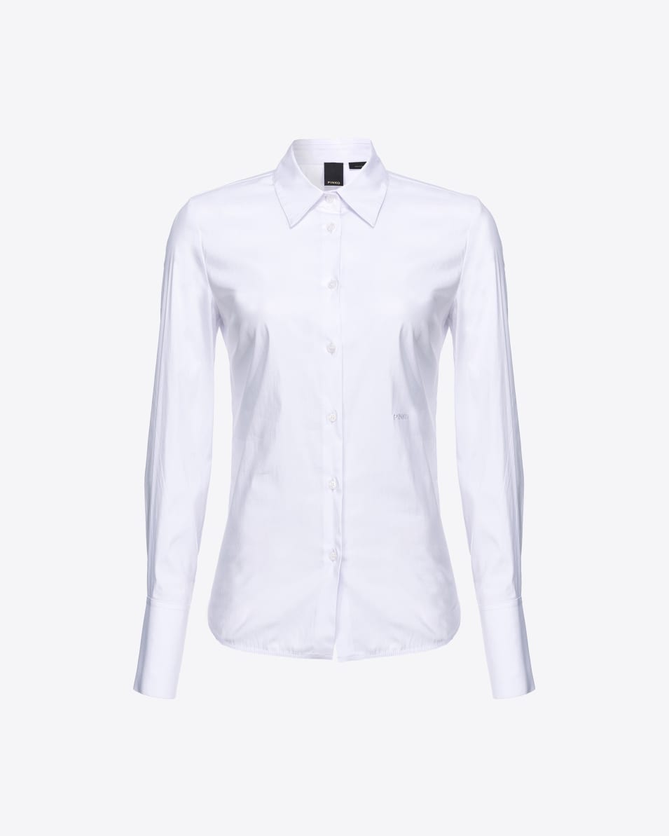 Pinko Taillierte Bluse aus Popeline Logostickerei