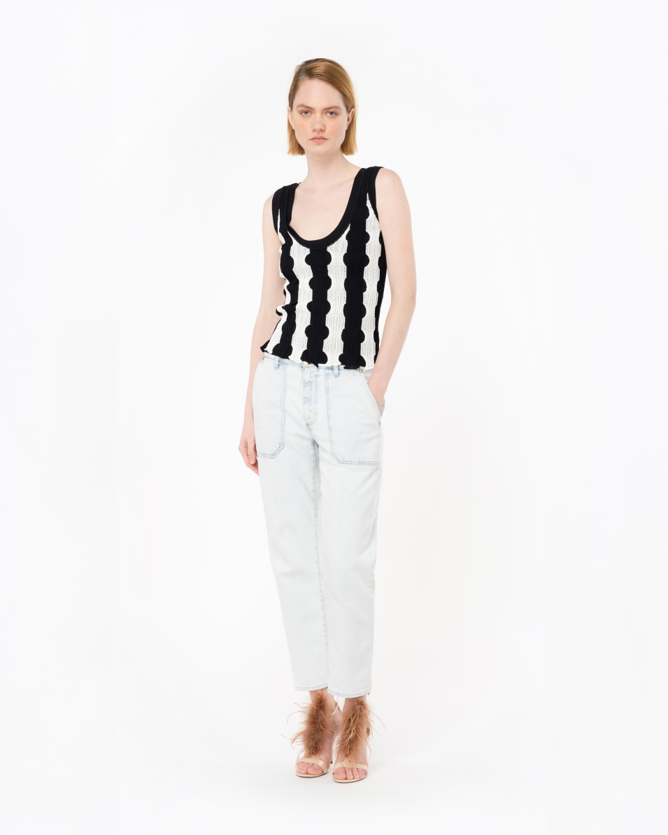 Pinko Tanktop Aus Lochstrick
