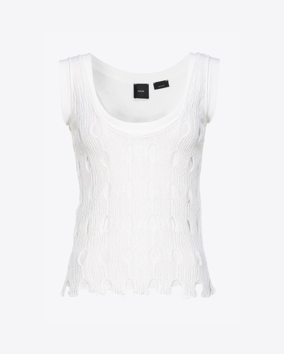 Pinko Tanktop aus Lochstrick