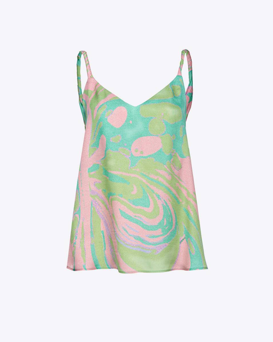 Pinko Tanktop aus Satin mit Splash-Print