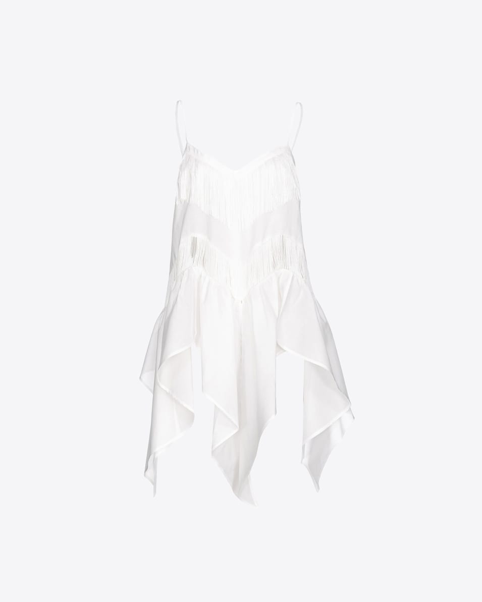 Pinko Top aus Musselin mit Fransen