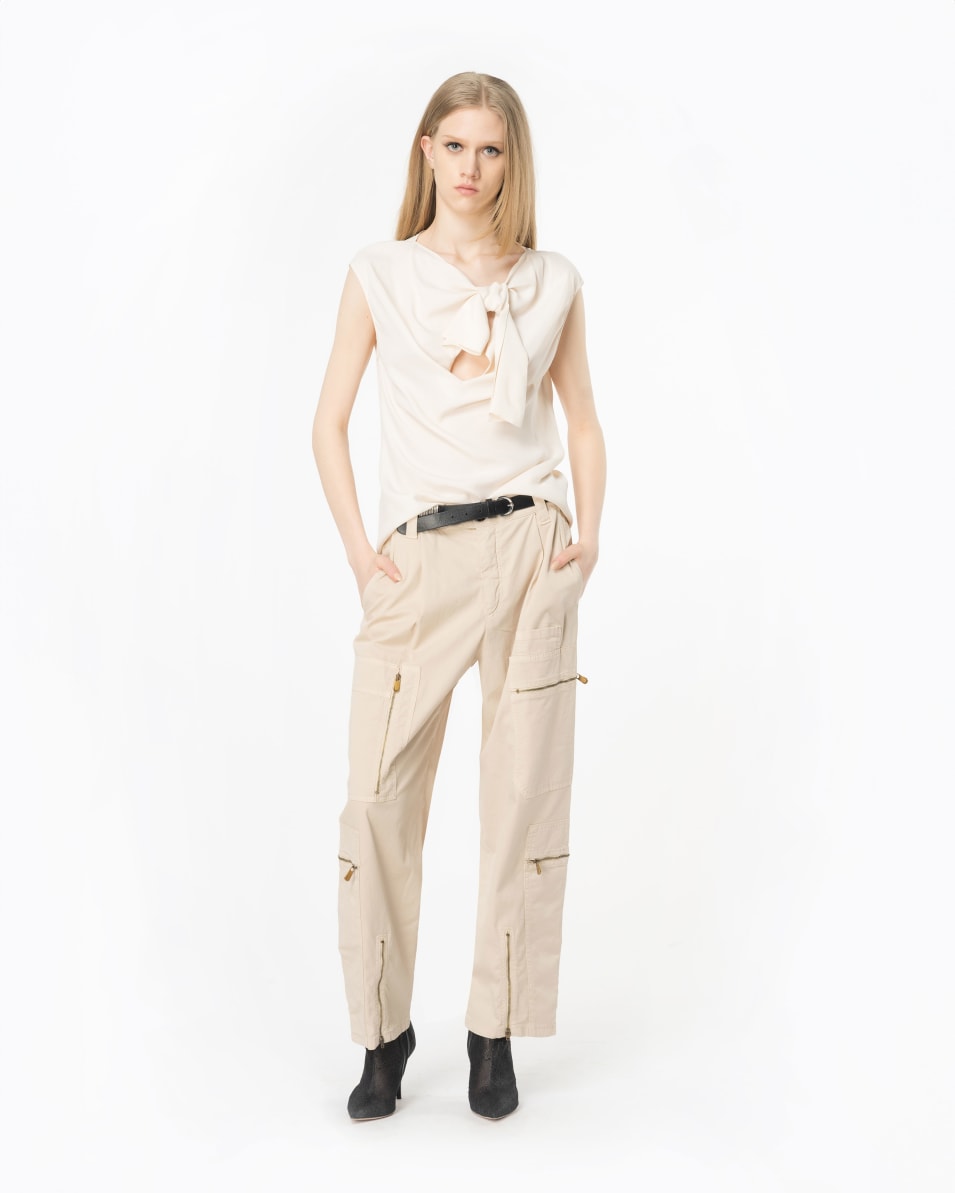 Pinko Top Aus Seidenmix Mit Schleife