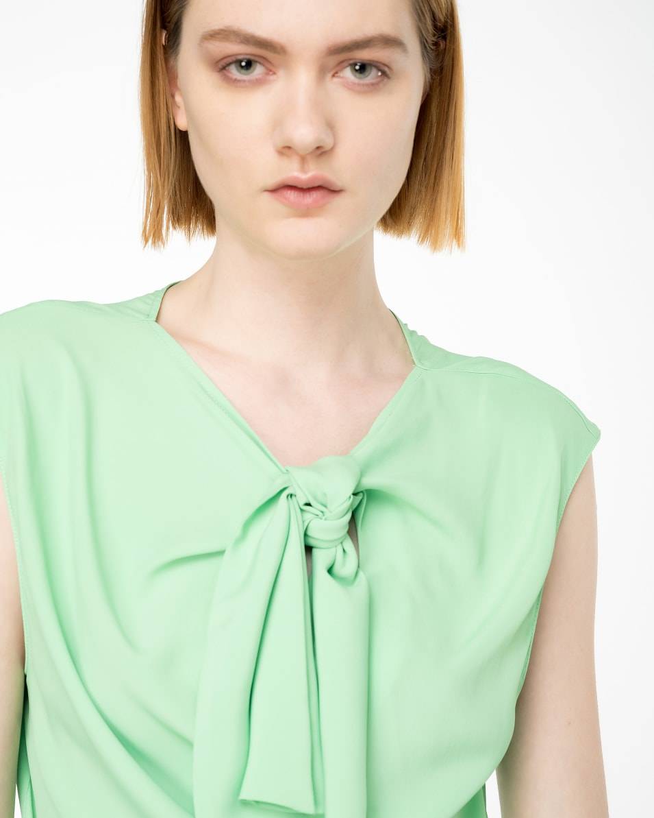 Pinko Top Aus Seidenmix Mit Schleife