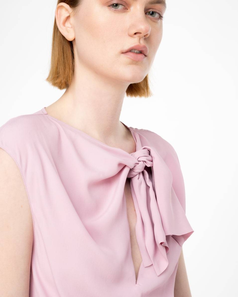 Pinko Top Aus Seidenmix Mit Schleife