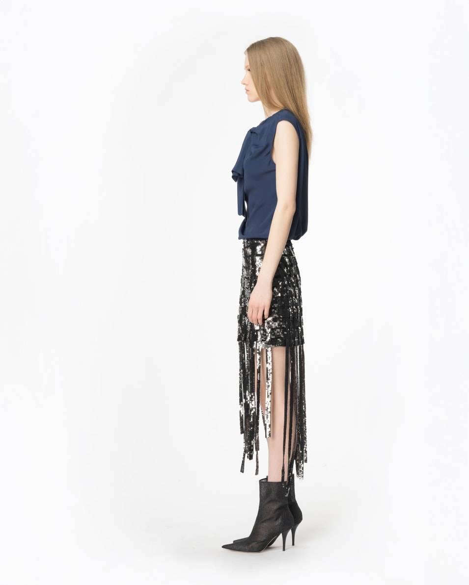 Pinko Top Aus Seidenmix Mit Schleife