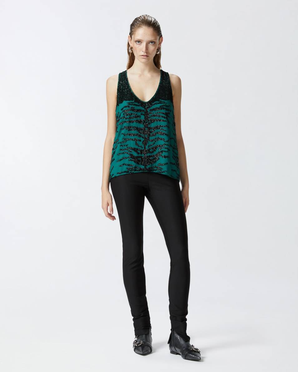 Pinko Top Mit Pailletten-Zebramuster