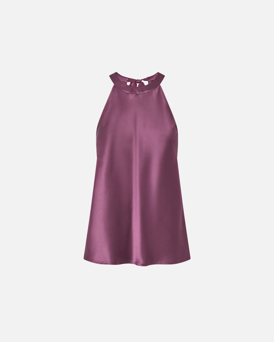 Pinko Top mit Schleife aus Satin und Georgette