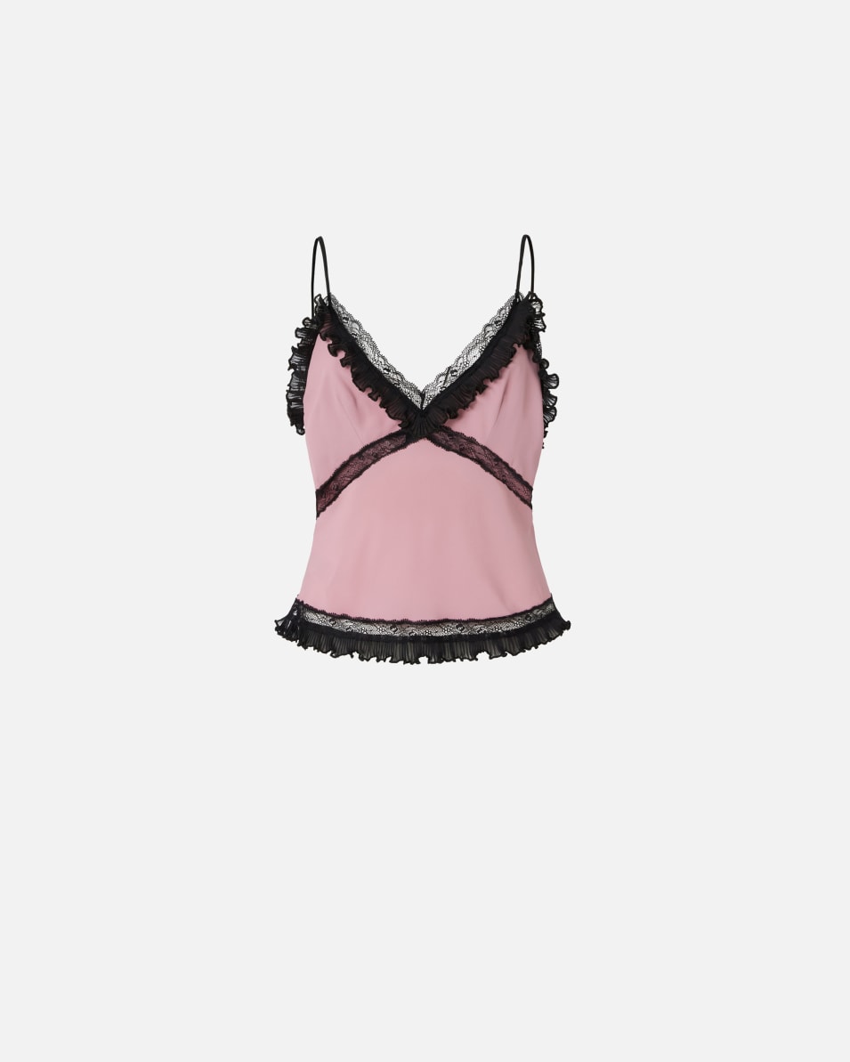 Pinko Top mit schmalen Trägern aus Seidenmix-Crêpe