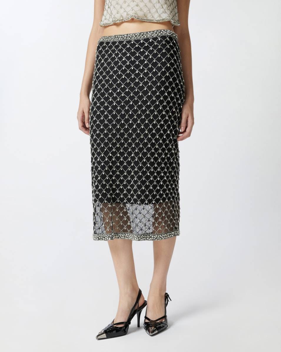 Pinko Tüllrock Mit Kristallstickerei