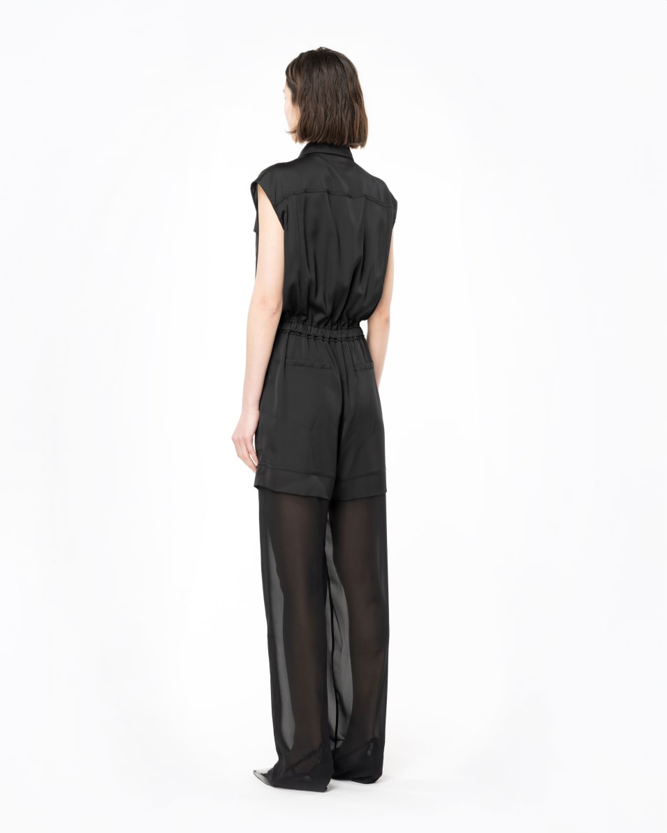 Pinko Utility-Jumpsuit Aus Satin Mit Georgette
