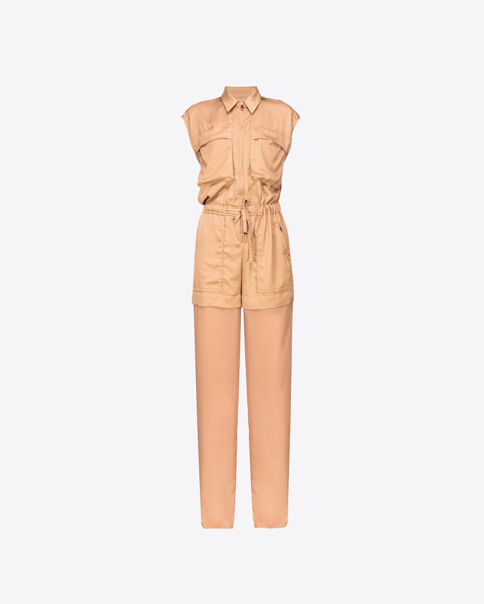 Pinko Utility-Jumpsuit aus Satin mit Georgette