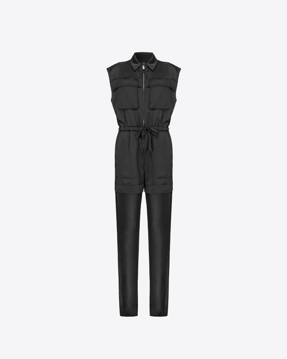 Pinko Utility-Jumpsuit aus Satin mit Georgette