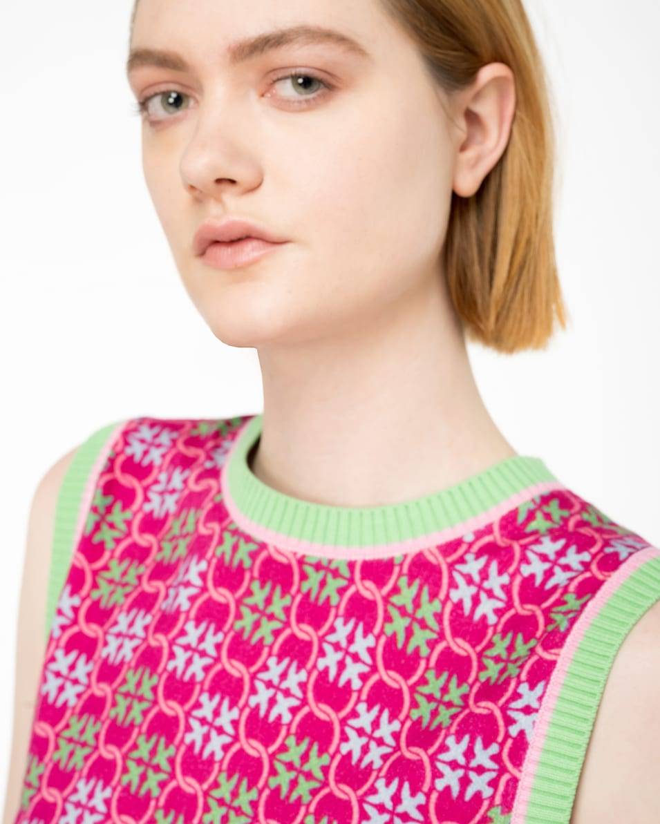 Pinko Westen-Stricktop Monogram Mehrfarbig