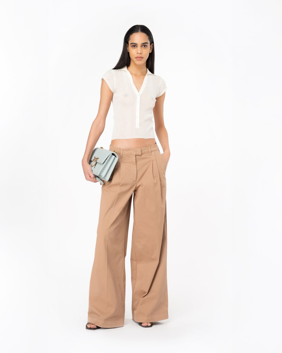 Pinko Wide-Leg-Hose Aus Cavalry-Gewebe