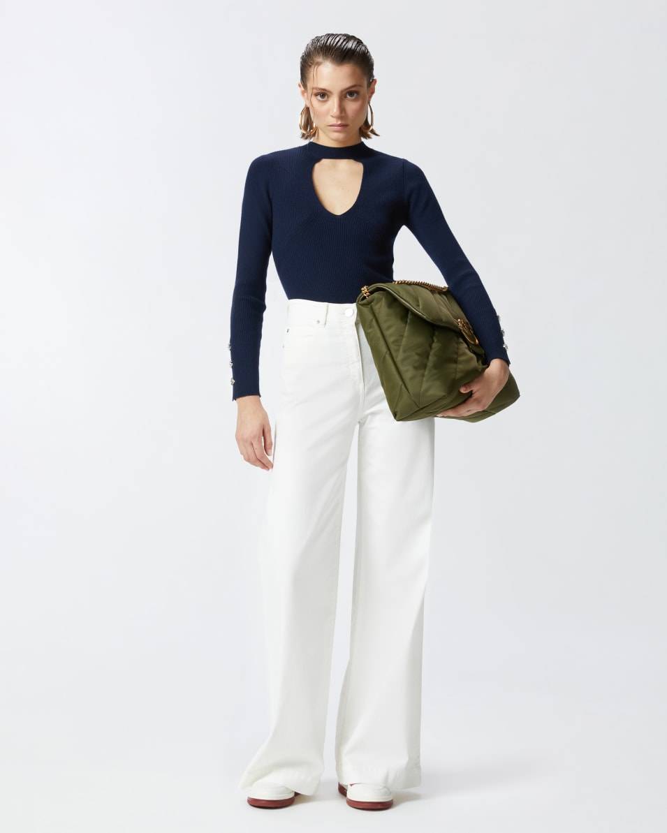 Pinko Wide-Leg-Hose Aus Gefärbtem Twill