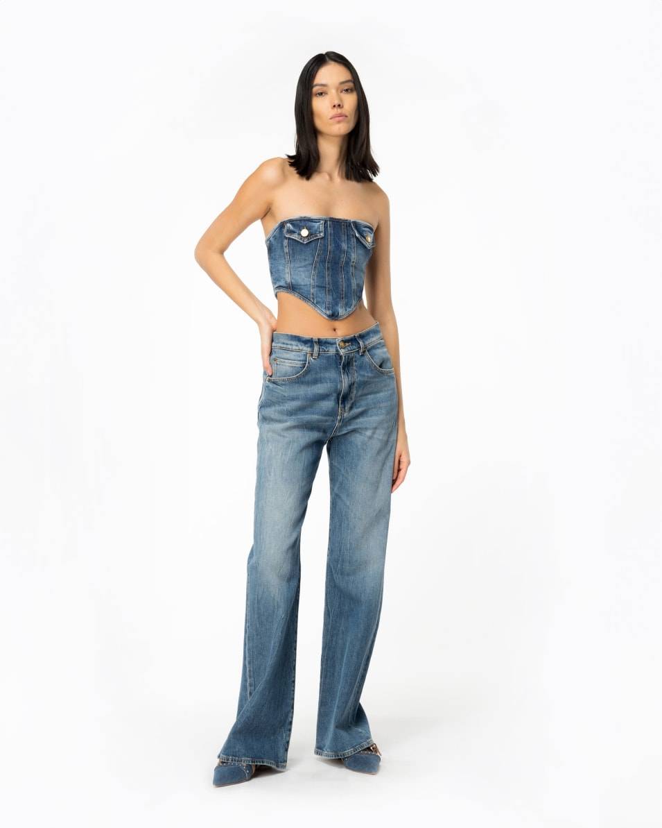 Pinko Wide-Leg-Jeans Aus Vintage-Denim
