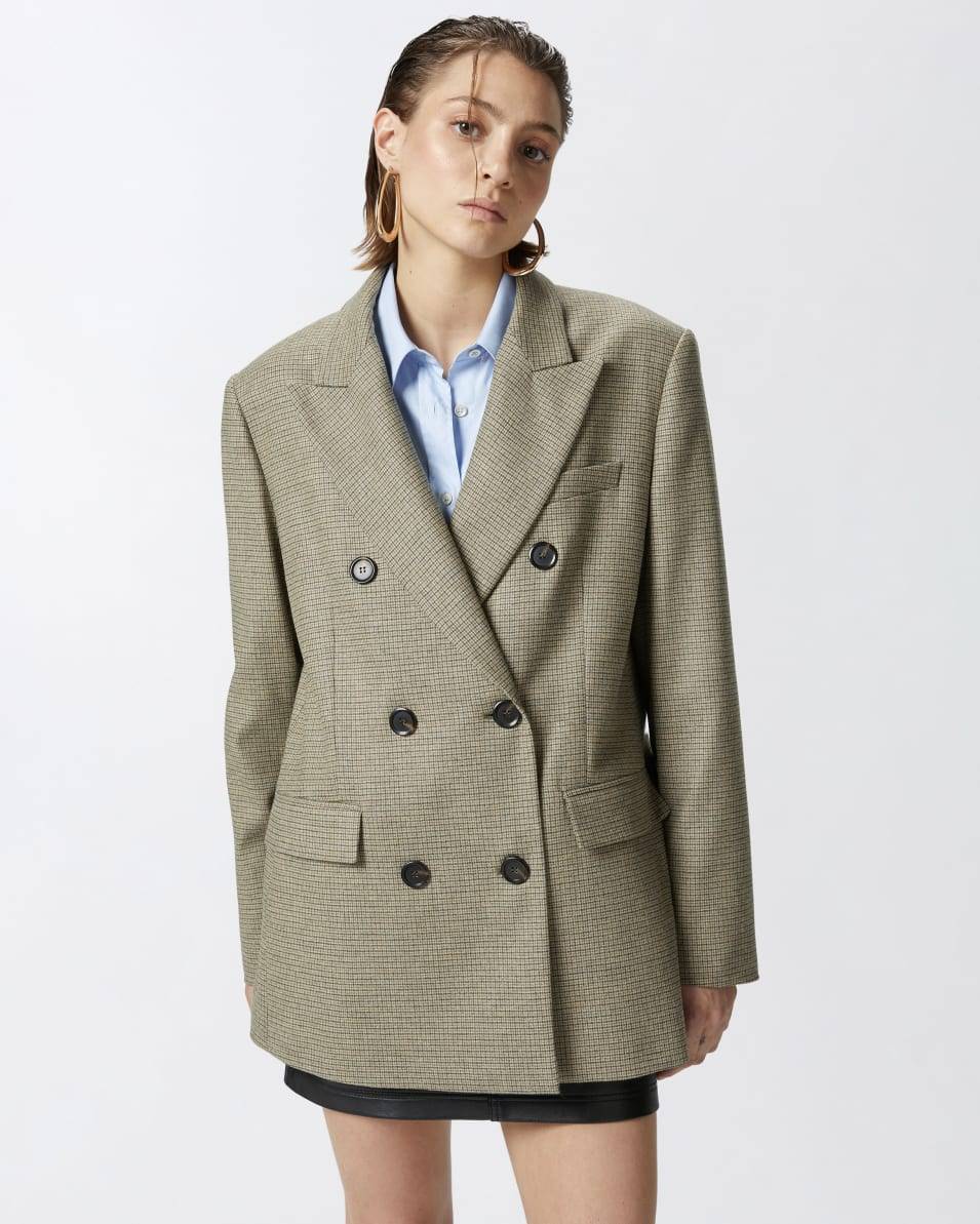 Pinko Zweireihiger Karierter Oversize-Blazer