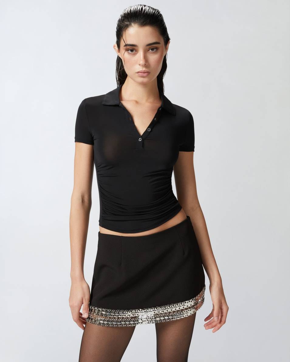 Pinko Poloshirt Aus Leichtem, Halbtransparentem Stoff