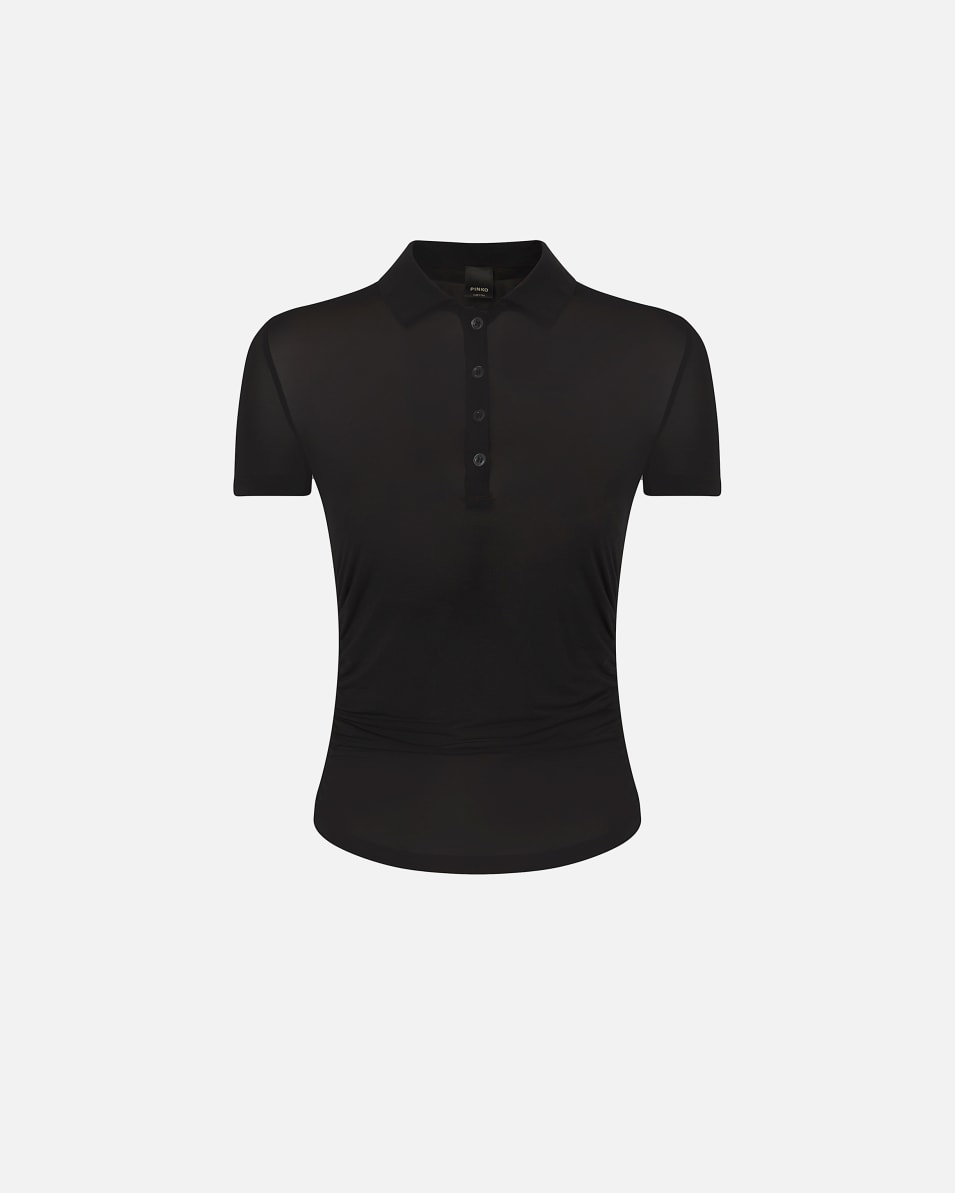 Pinko Poloshirt aus leichtem, halbtransparentem Stoff