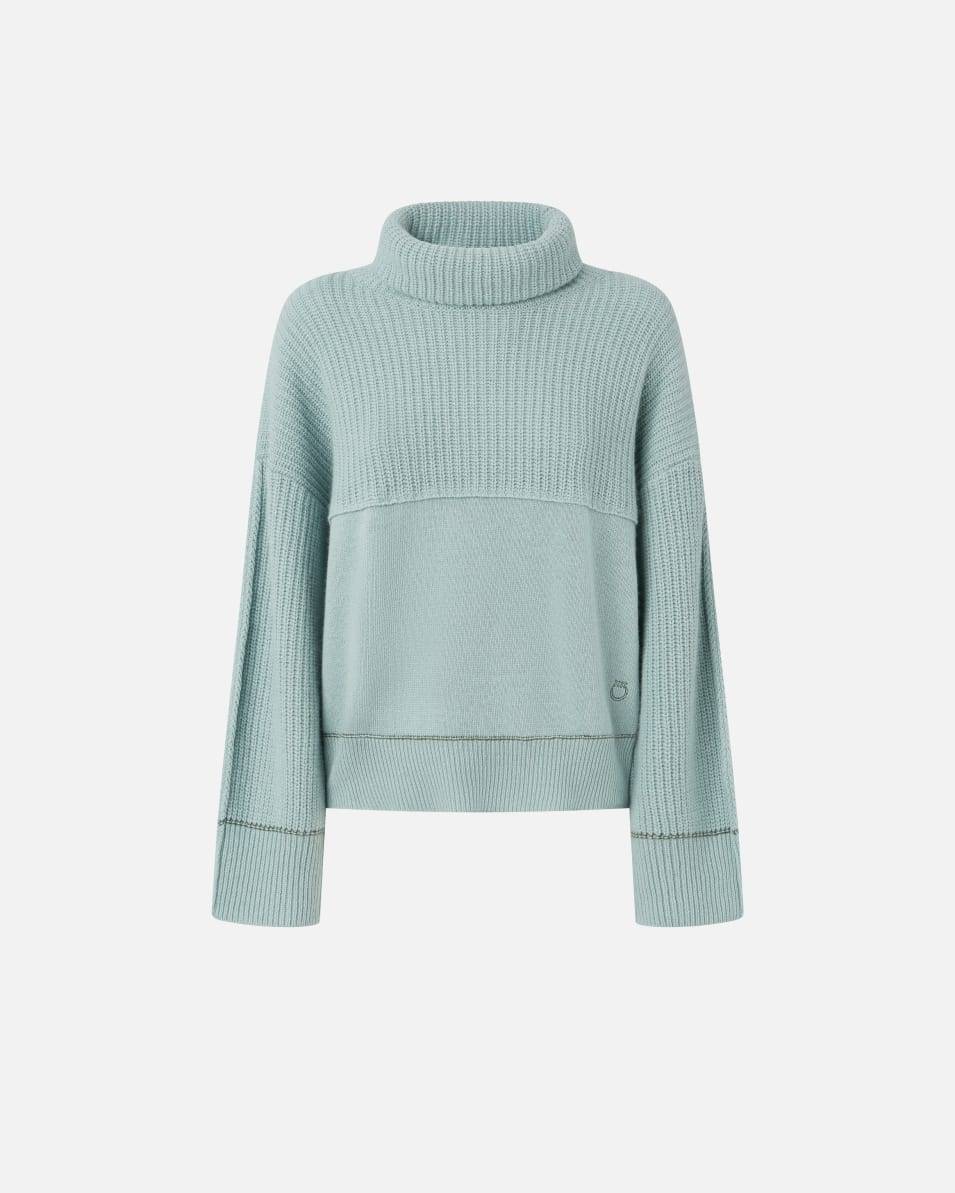 Pinko Pulli aus feinem Kaschmir-Wollmix mit hohem Kragen