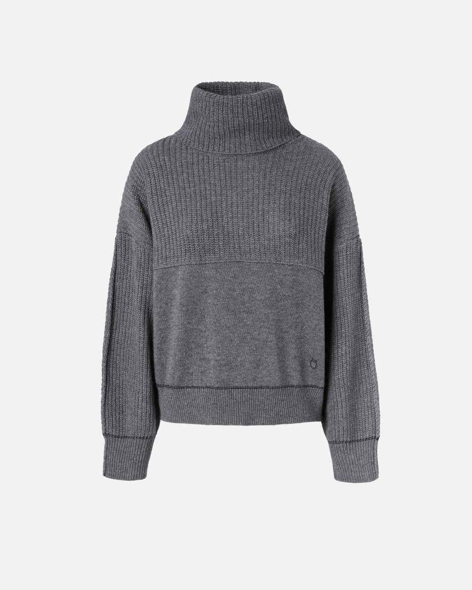 Pinko Pulli aus feinem Kaschmir-Wollmix mit hohem Kragen