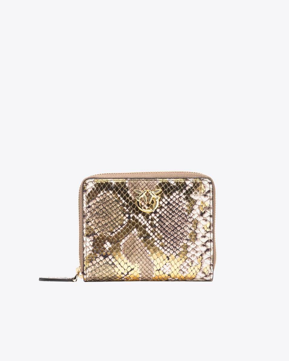 Pinko Quadratische Geldbörse Metallic mit Pythonprägung PINKO Galleria