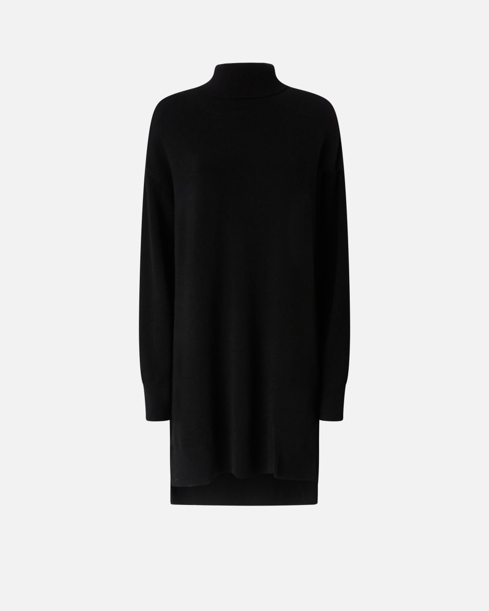 Pinko Rollkragen-Strickkleid aus Kaschmirmischung mit Frontschlitz