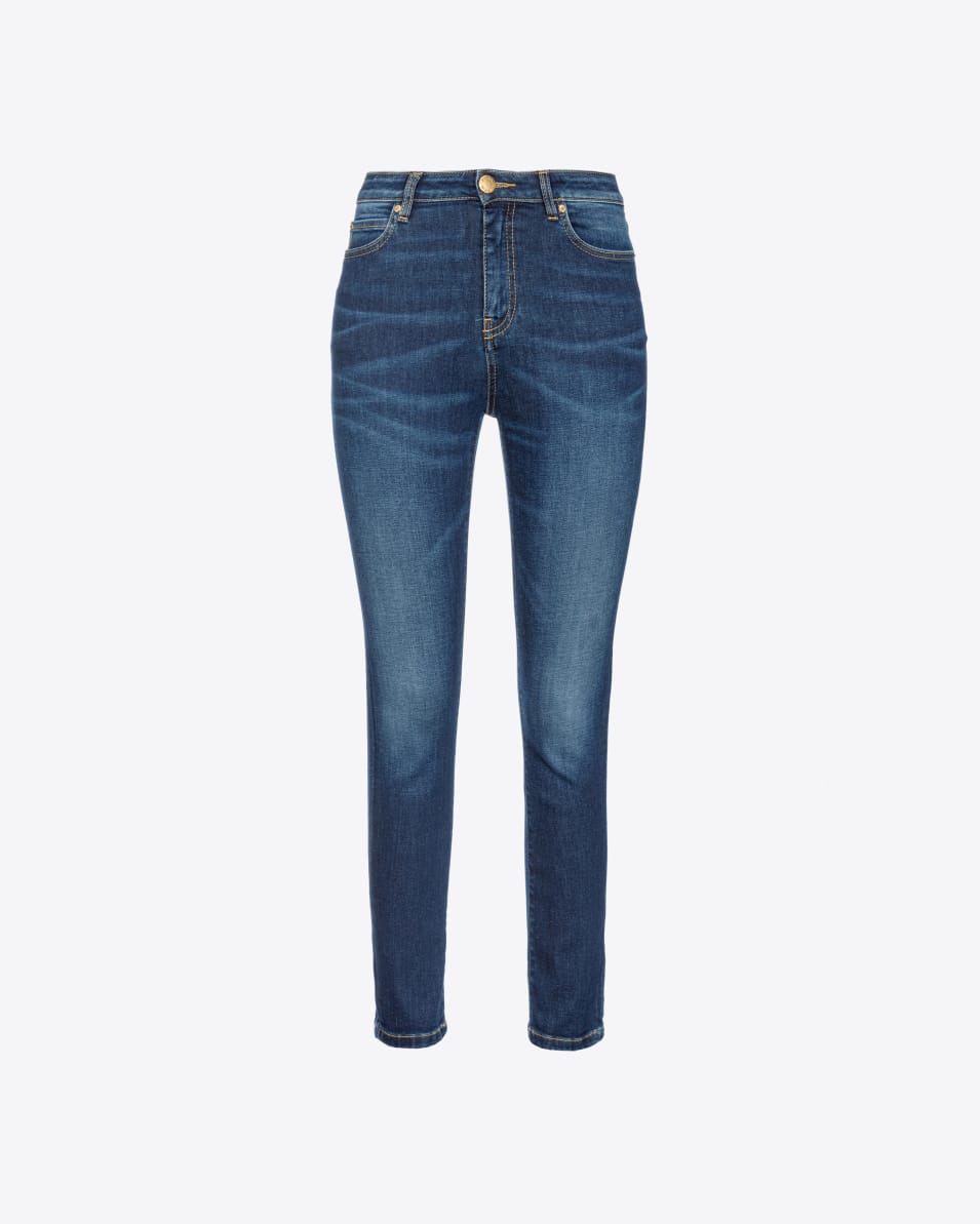 Pinko Skinny Jeans Stretch-Denim mit Stickerei auf der Rückseite