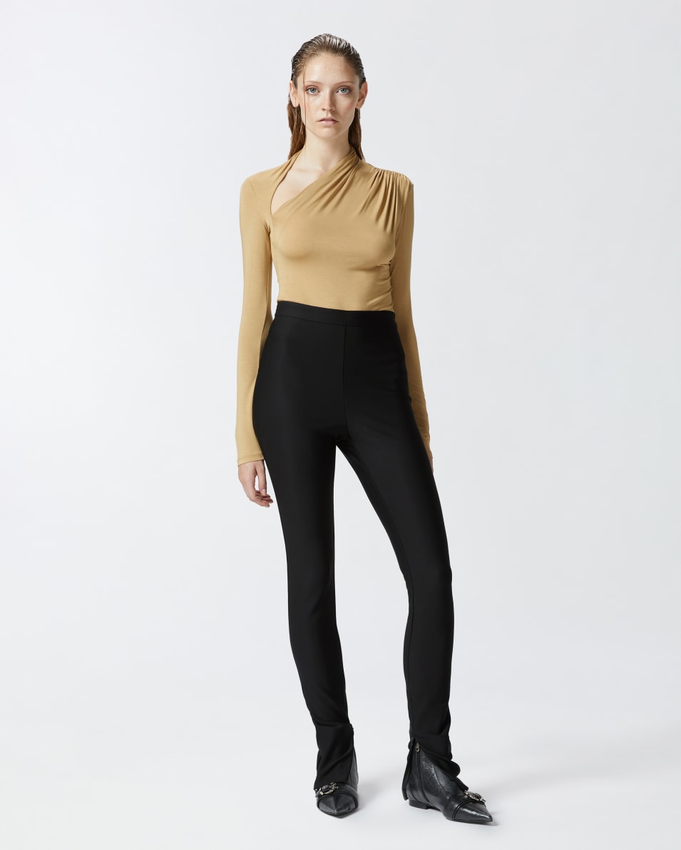 Pinko Stretch-fit Trousers With Zip At The Bottom Of The Leg