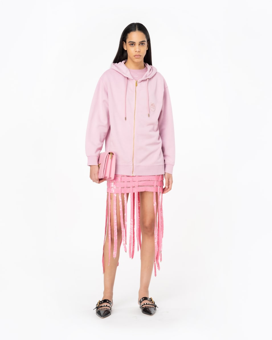 Pinko Sweatjacke Mit Reißverschluss Und Love-Birds-Stickerei