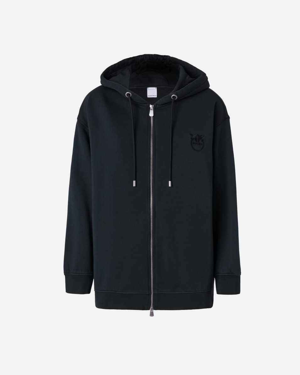 Pinko Sweatshirt mit Reißverschluss und Kapuze mit Logostickerei