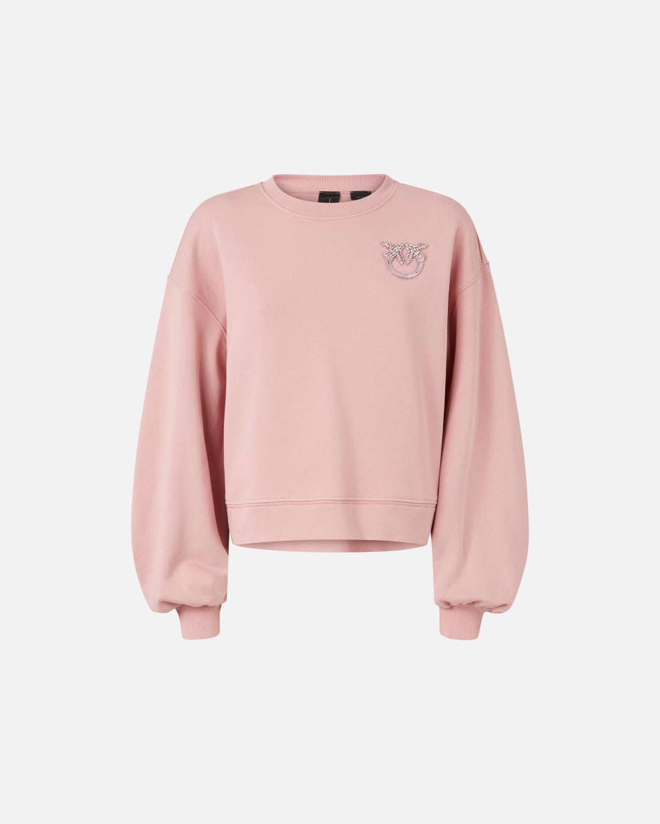 Pinko Sweatshirt mit weiten Ärmeln und Love Birds-Schmuckstickerei