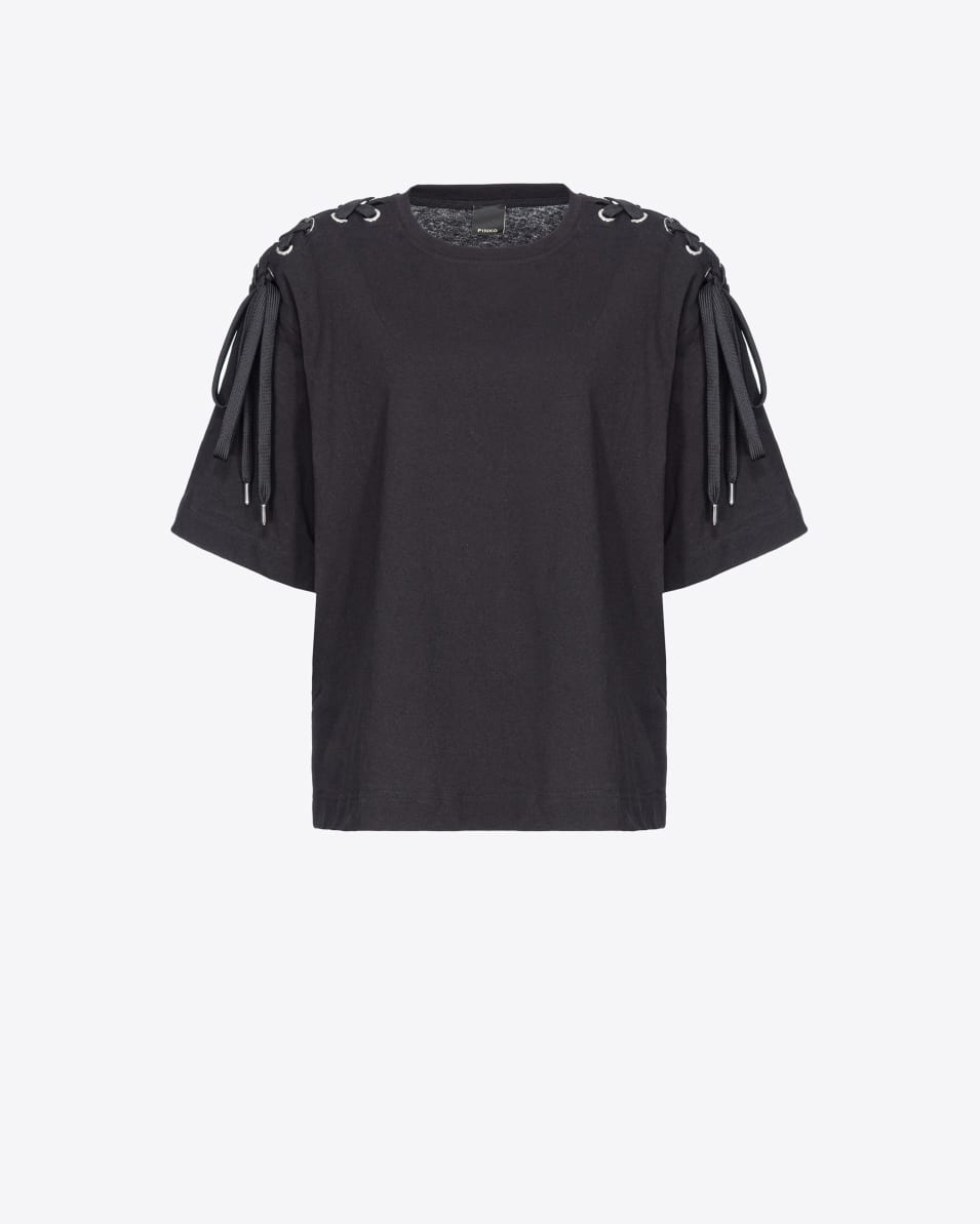 Pinko T-Shirt mit über den Schultern gekreuzten Bändern