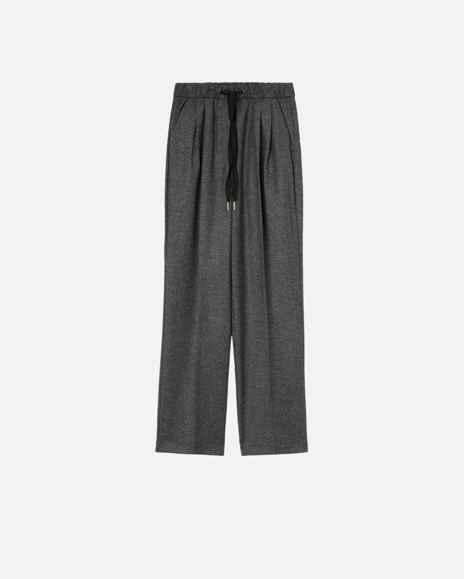 Pinko Weite Pull-on-Hose aus Flanell mit "Salz und Pfeffer"-Effekt