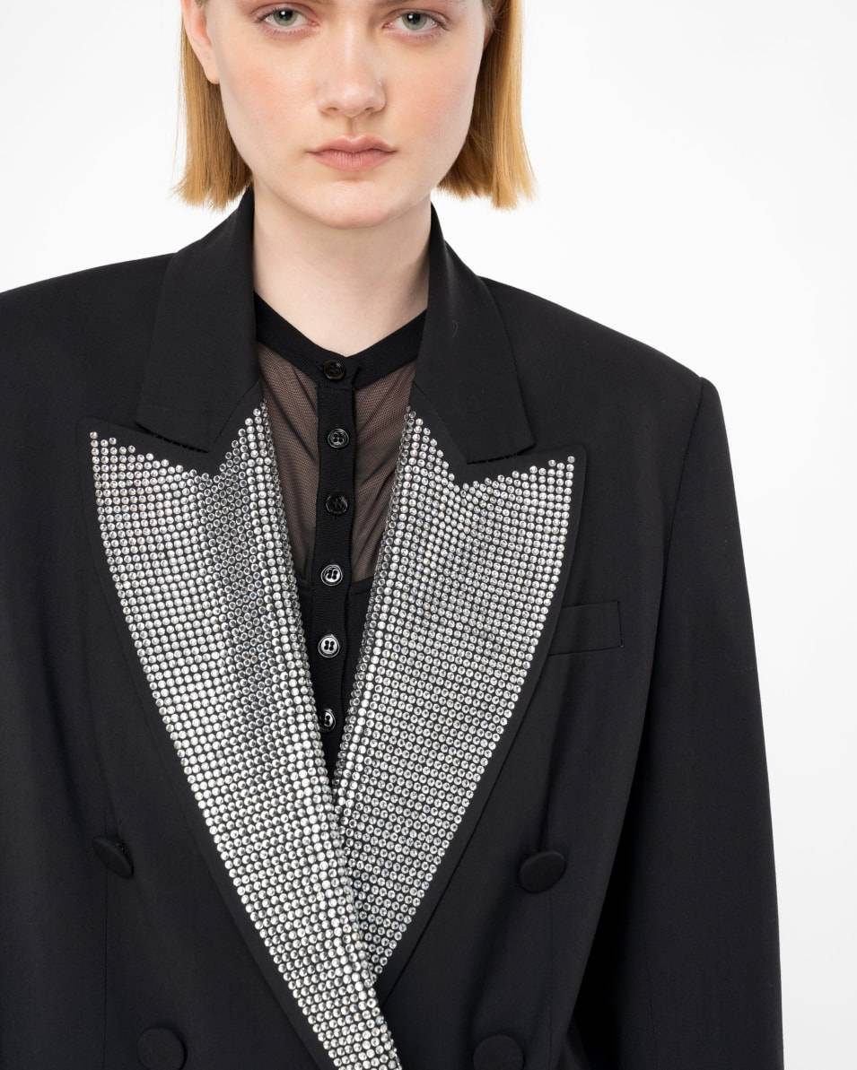 Pinko Zweireihiger Blazer Mit Strassbesetztem Revers