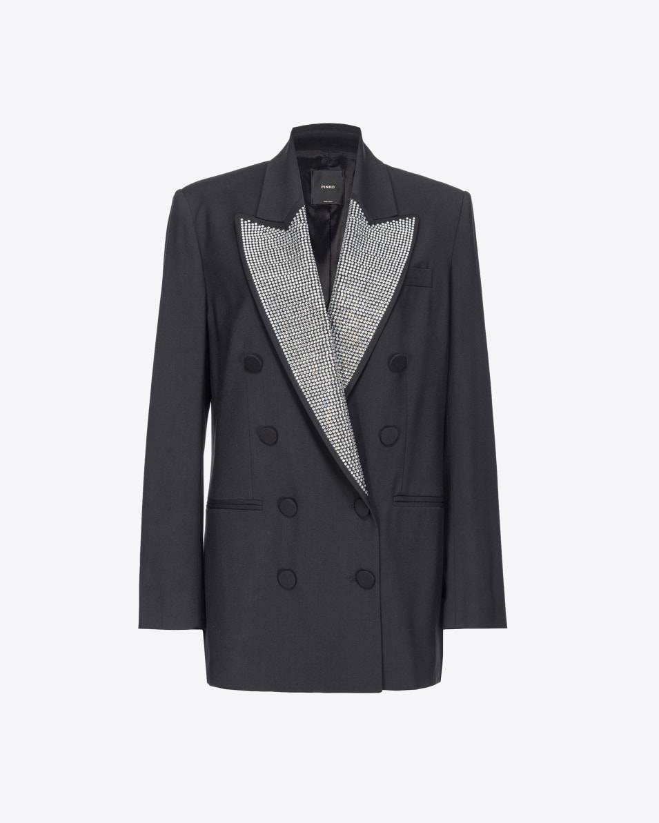 Pinko Zweireihiger Blazer mit strassbesetztem Revers