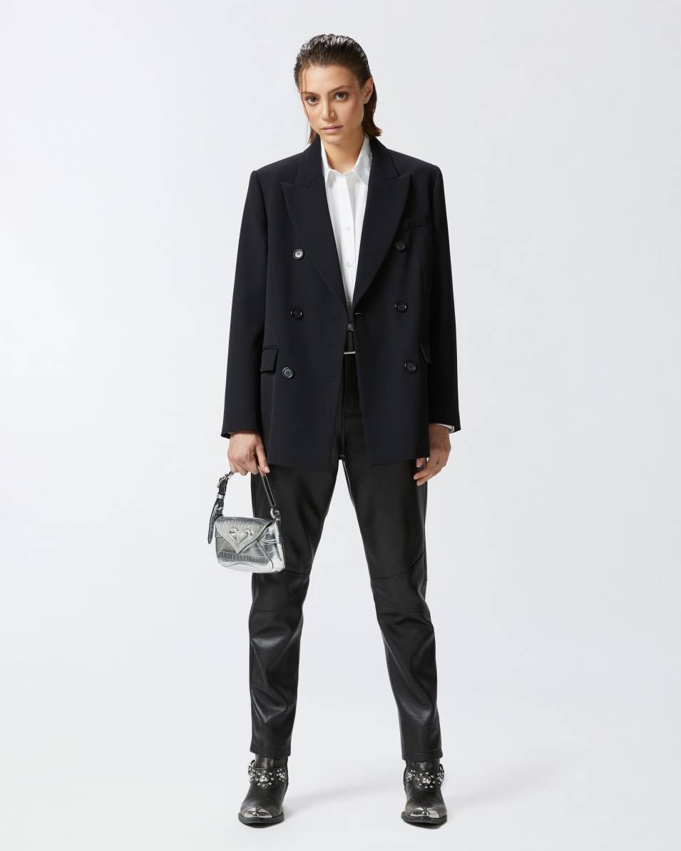 Pinko Zweireihiger Oversize-Blazer Aus Wollmix-Twill