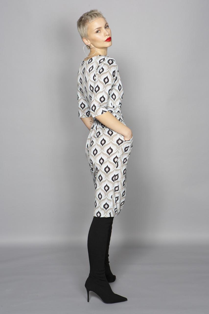 Marivie Boss, I Need More Money Peacock Feather Rosé Dress