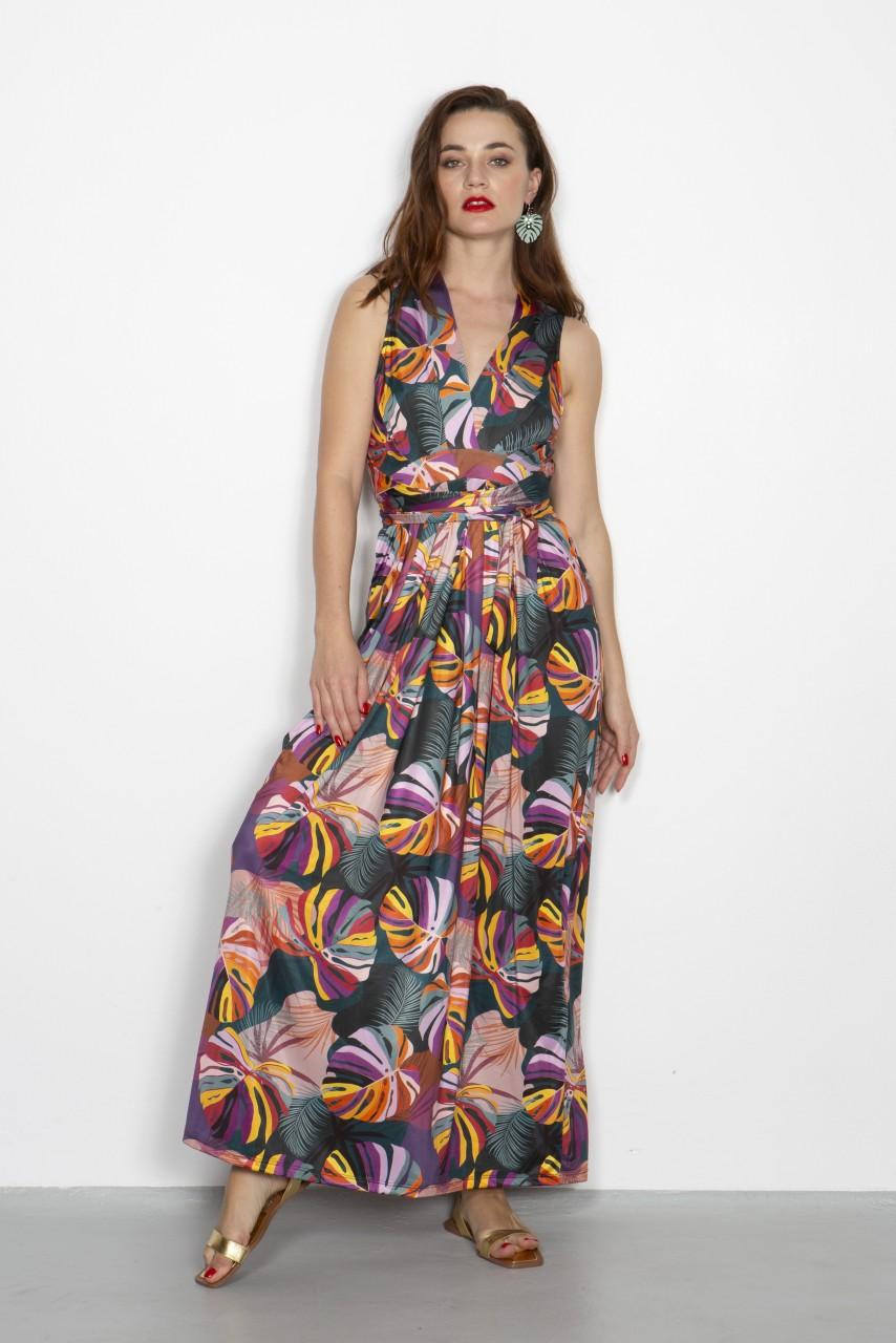 Marivie Champagne, what else monstera colorful Dress