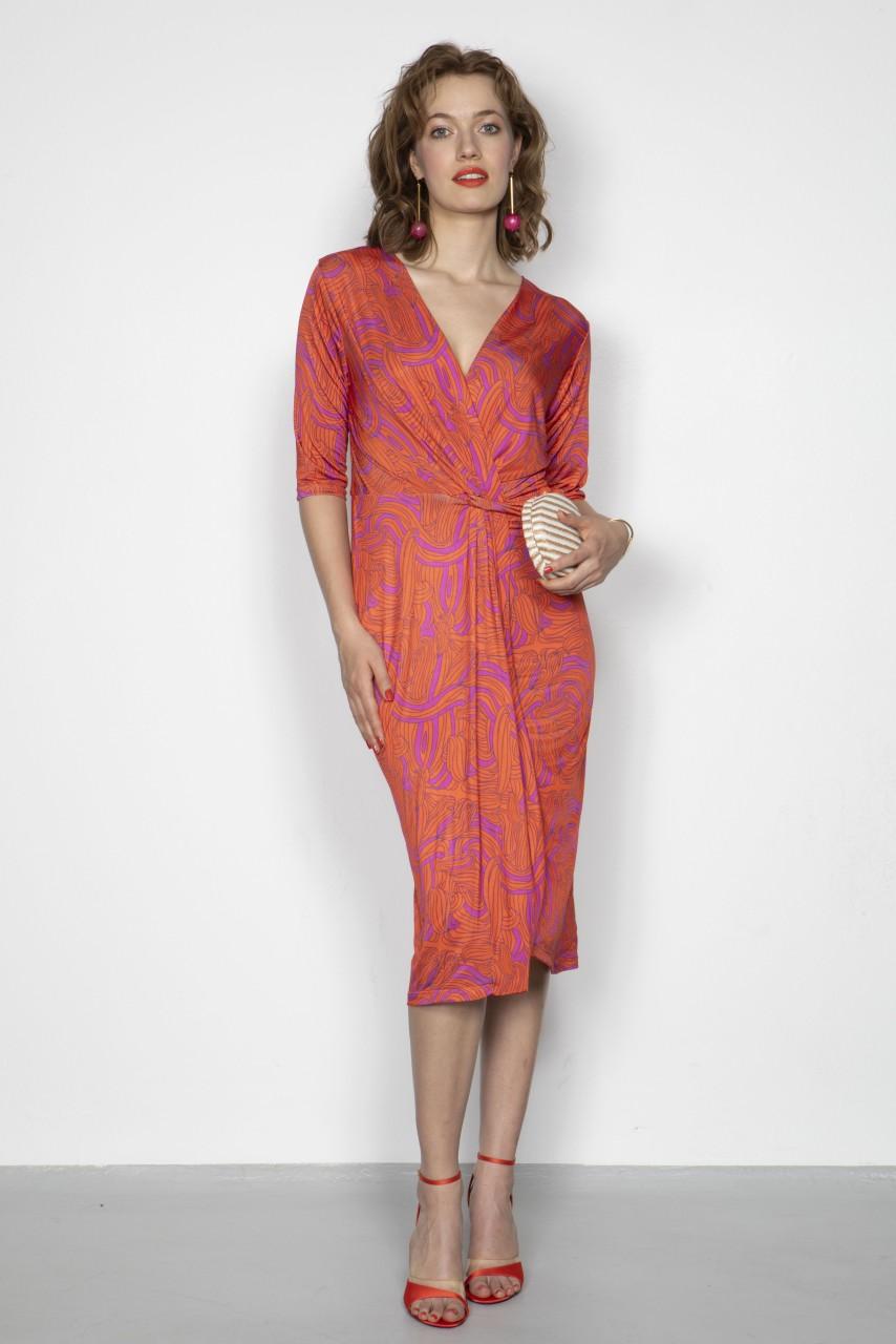 Marivie All Eyes On Me Swearly Orange Dress