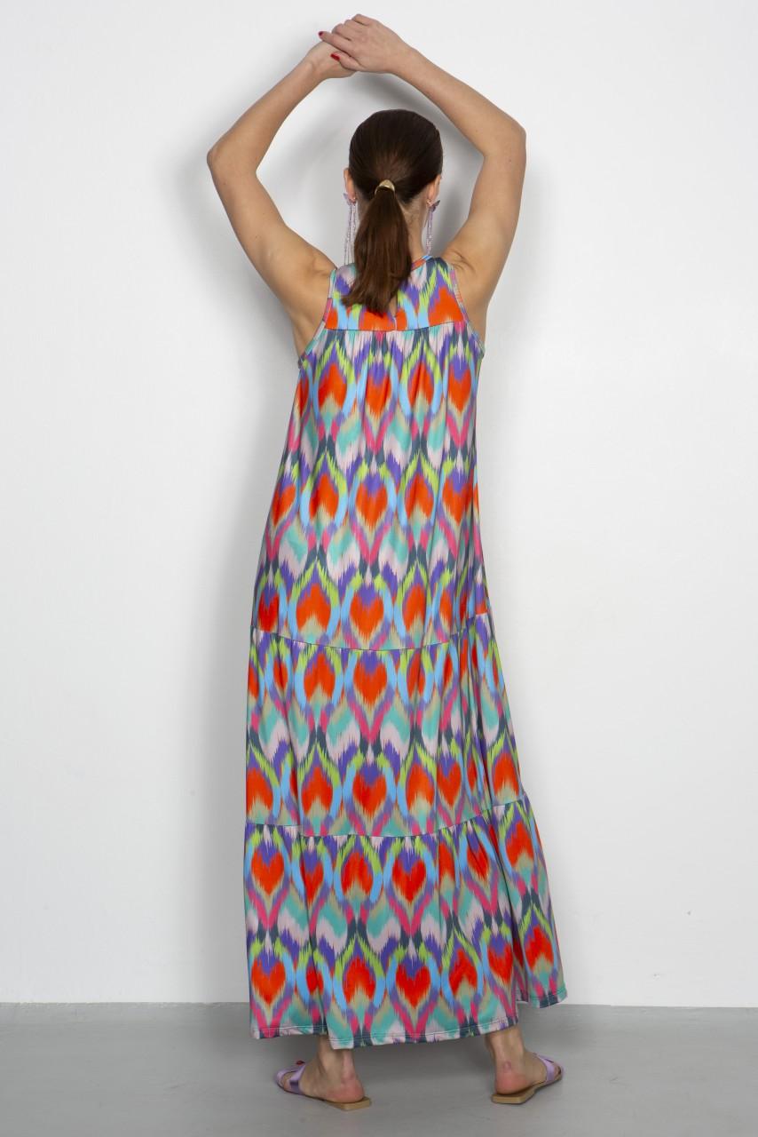 Marivie Darling Ikath Heart Orange Dress