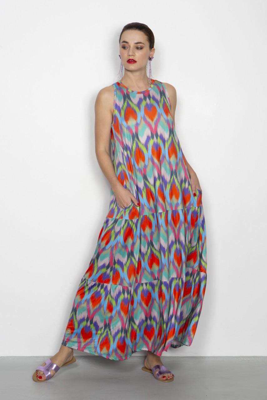 Marivie Darling ikath heart orange Dress