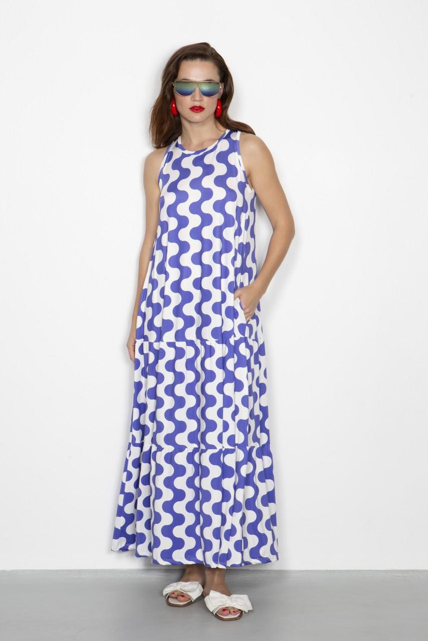 Marivie Darling Waves Creme/violet Dress