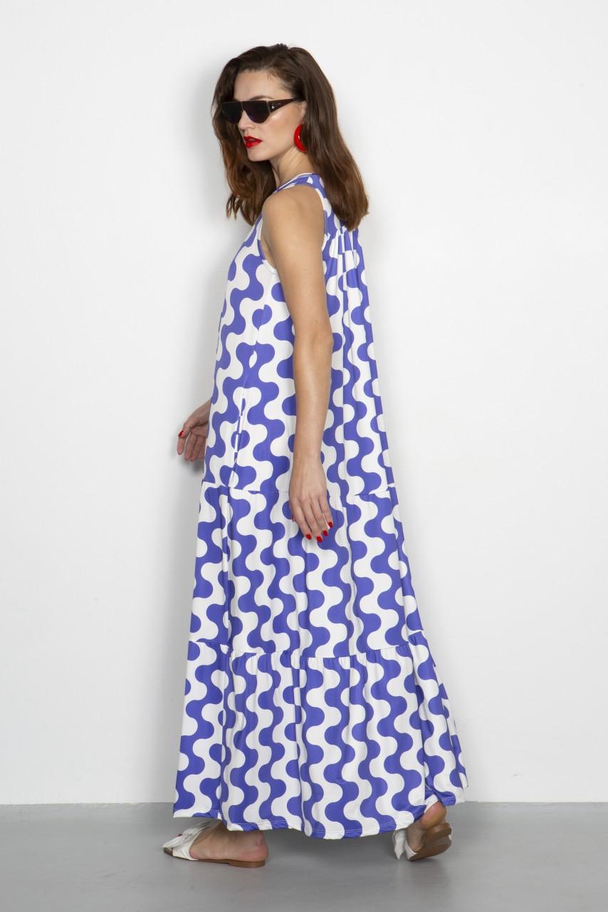 Marivie Darling Waves Creme/violet Dress