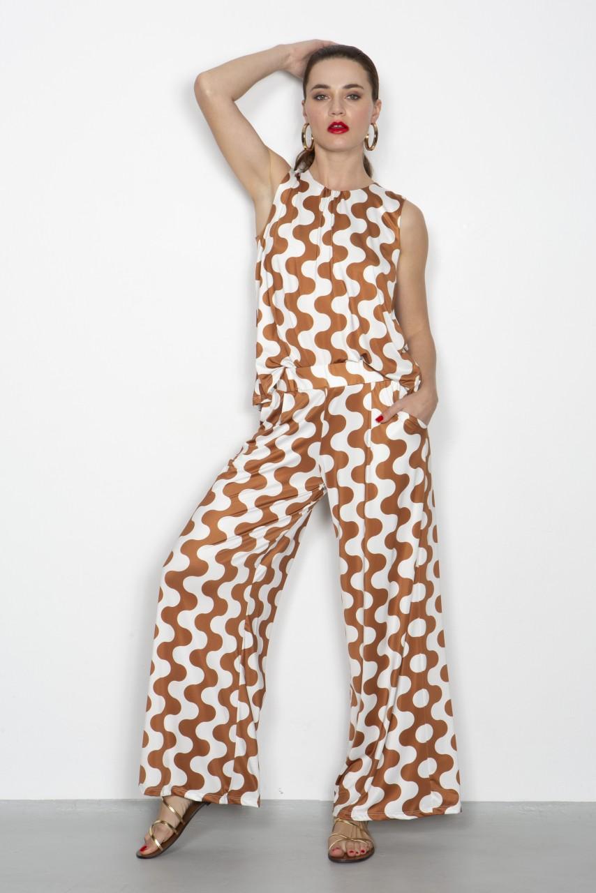 Marivie Easy Going Waves Creme/brown Hose