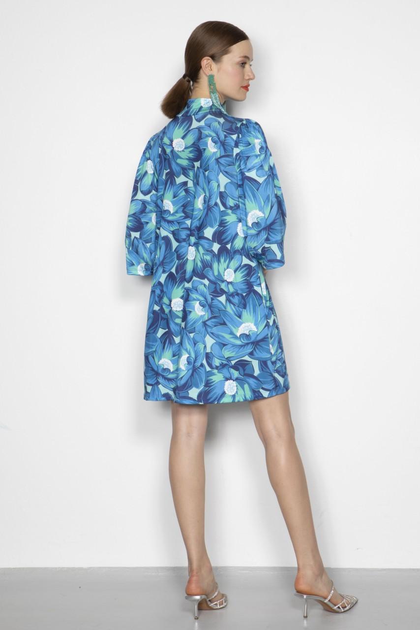 Marivie Gorgeous Water Lily Blue Dress