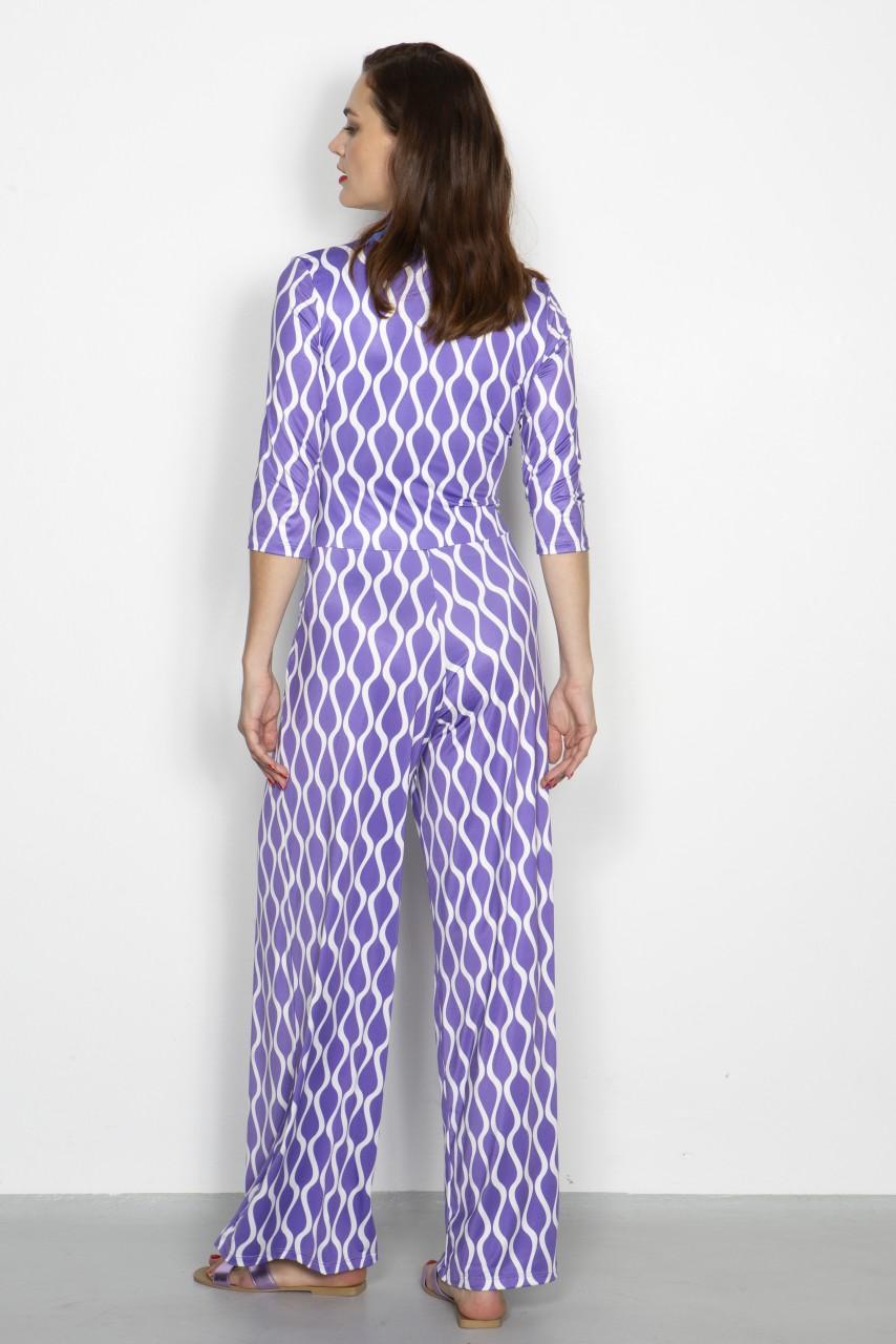 Marivie Jump In Wavy Lilac/white Jumper